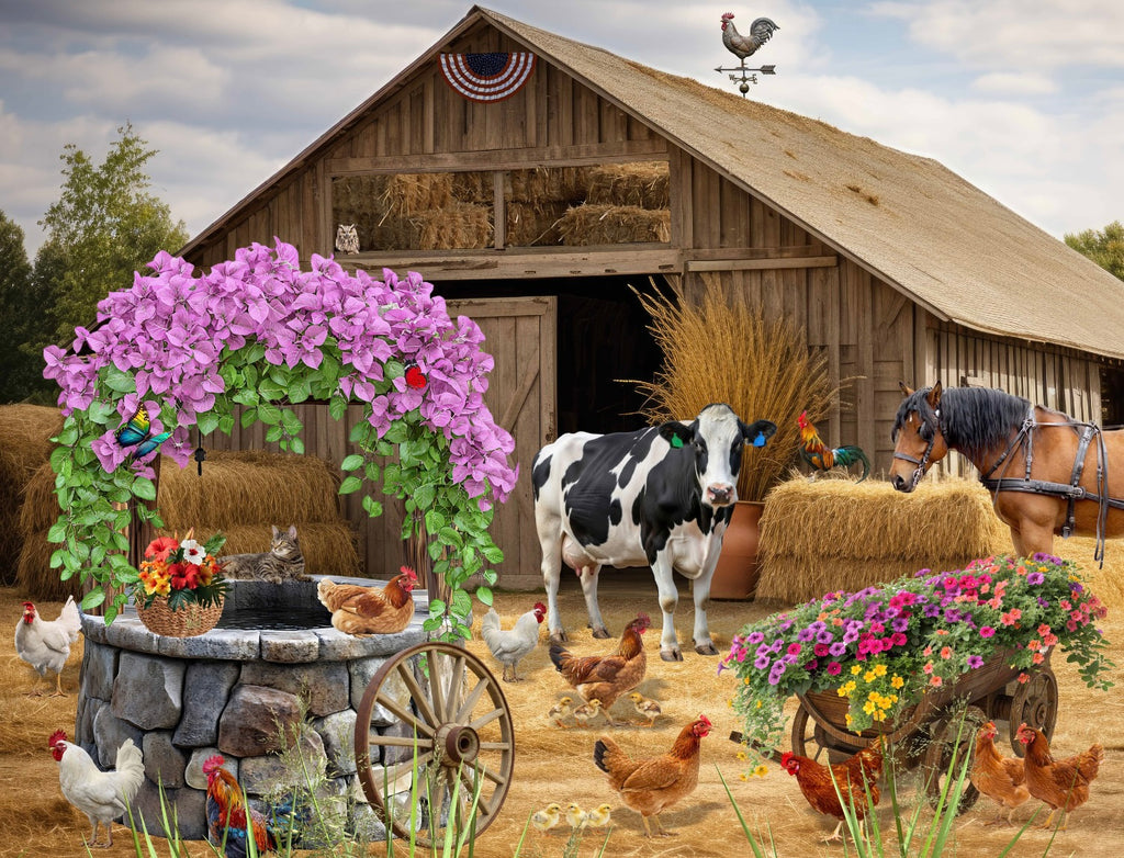 Sunface Puzzles: Barnyard: Wood Jigsaw Puzzle (255 Pieces)