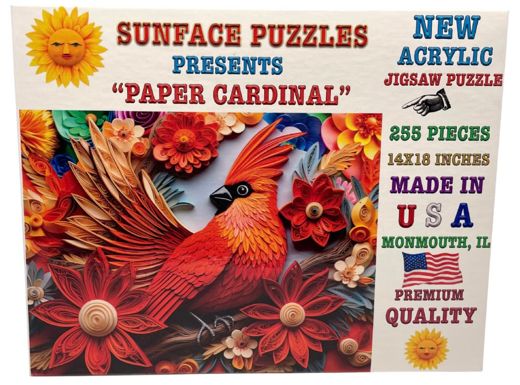 Paper Cardinal: Acrylic Jigsaw Puzzle (255 Pieces)