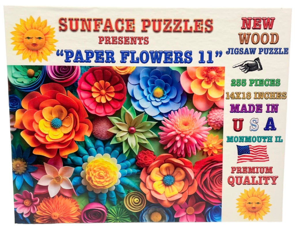 Paper Flowers 2: Wood Jigsaw Puzzle (255 Pieces)