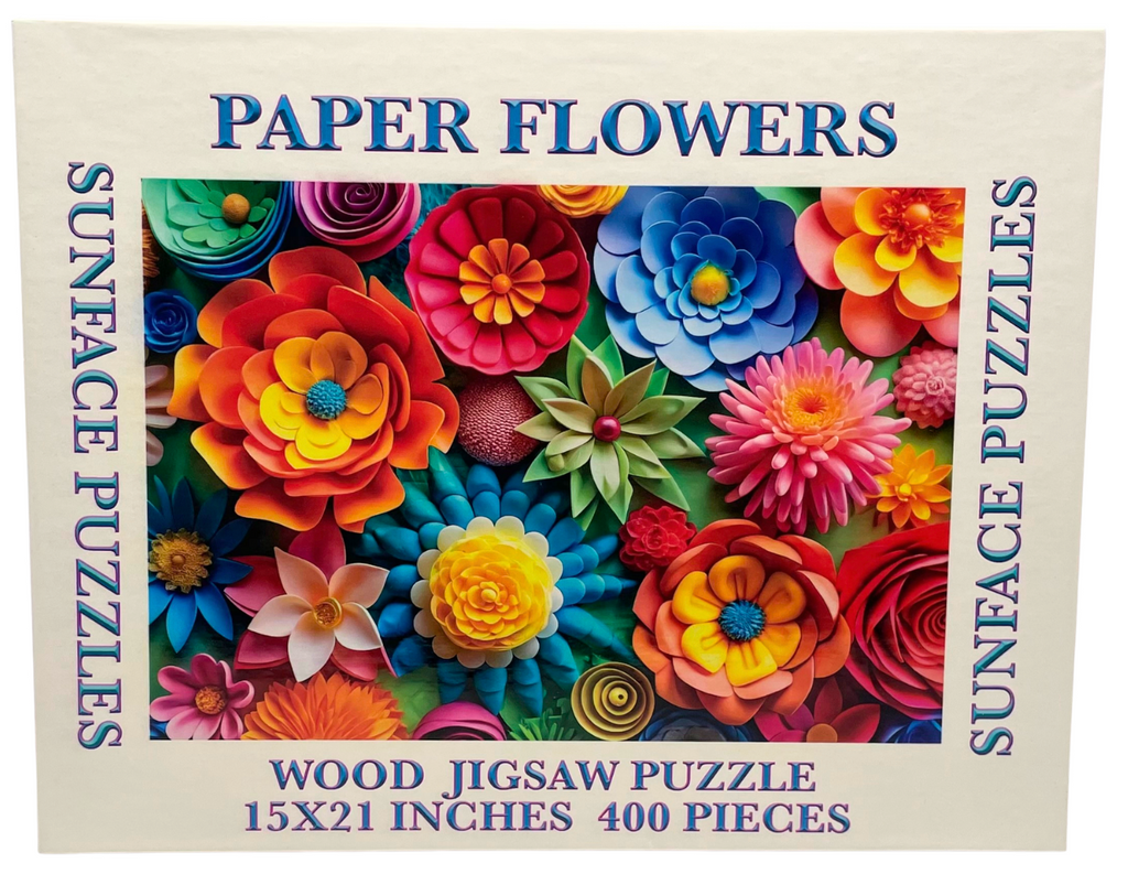 Paper Flowers: Wood Jigsaw Puzzle (400 Pieces)