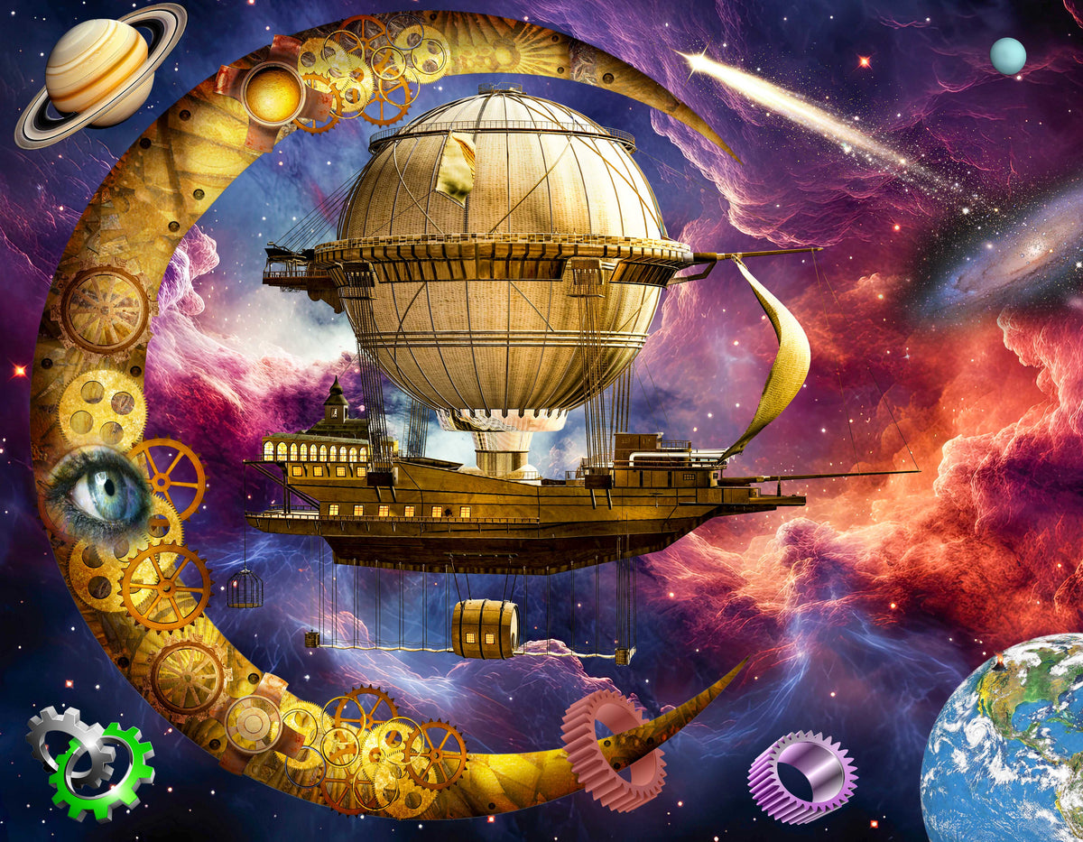 Sunface Puzzles: Airship 2: Acrylic Jigsaw Puzzle (255 Pieces)