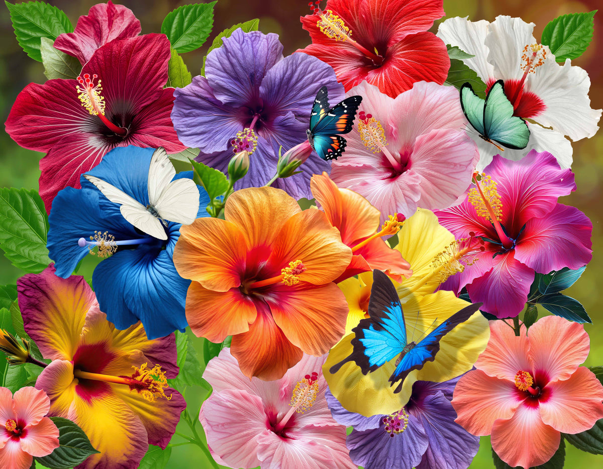 Sunface Puzzles: Hibiscus: Wood Jigsaw Puzzle (400 Pieces)