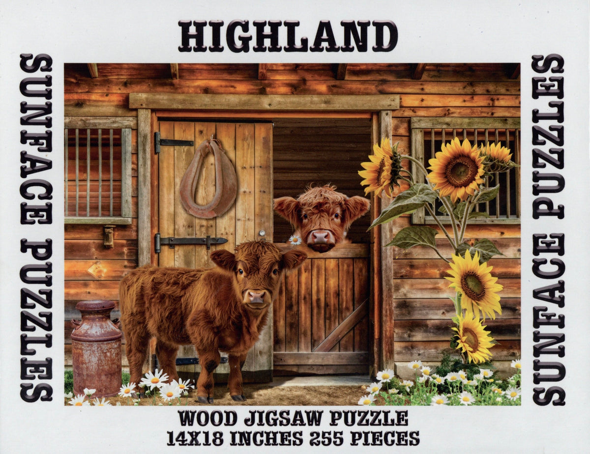 Sunface Puzzles: Highland: Wood Jigsaw Puzzle (255 Pieces)