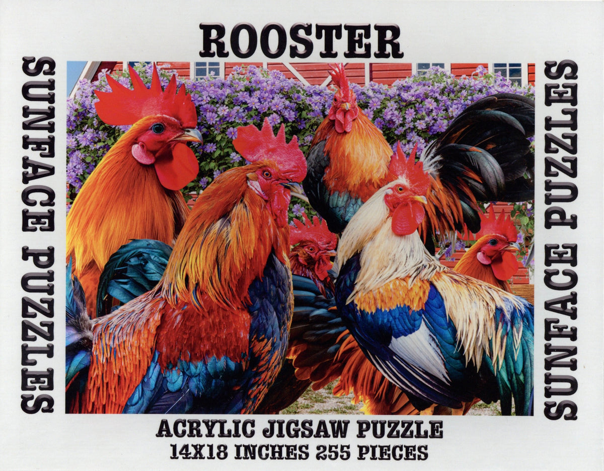 Sunface Puzzles: Rooster: Acrylic Jigsaw Puzzle (255 Pieces)