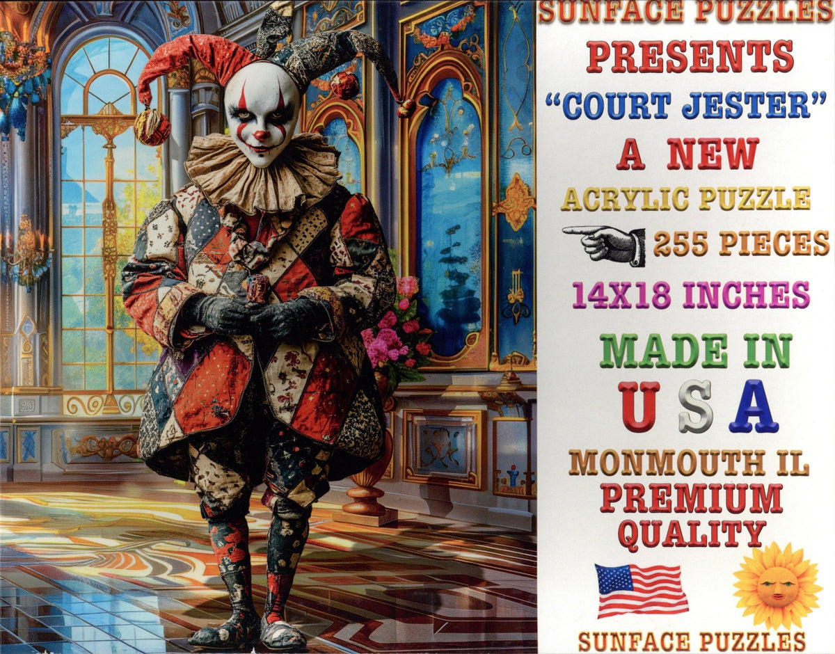 Sunface Puzzles: Court Jester: Acrylic Jigsaw Puzzle (255 Pieces)