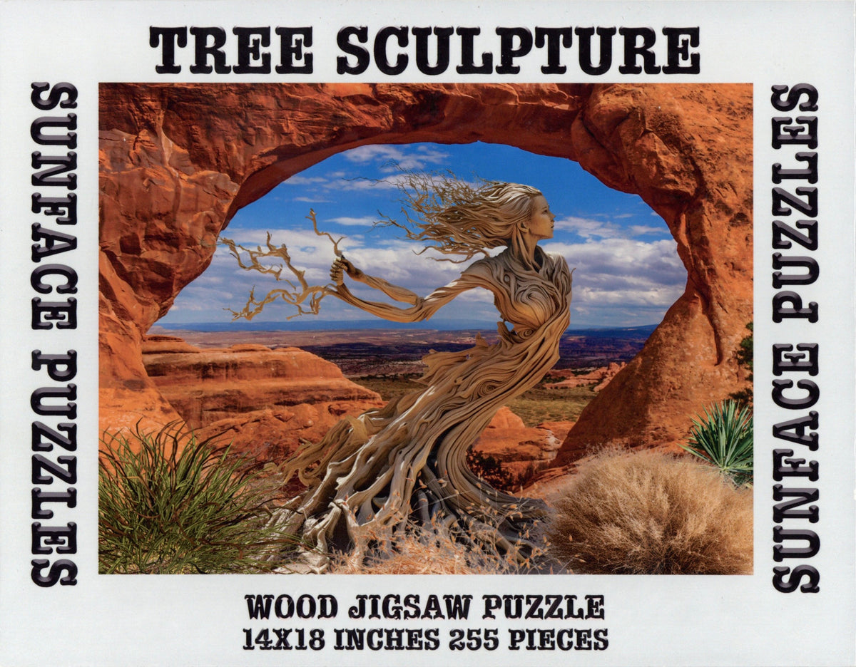 Sunface Puzzles: Tree Sculpture: Wood Jigsaw Puzzle (255 Pieces)