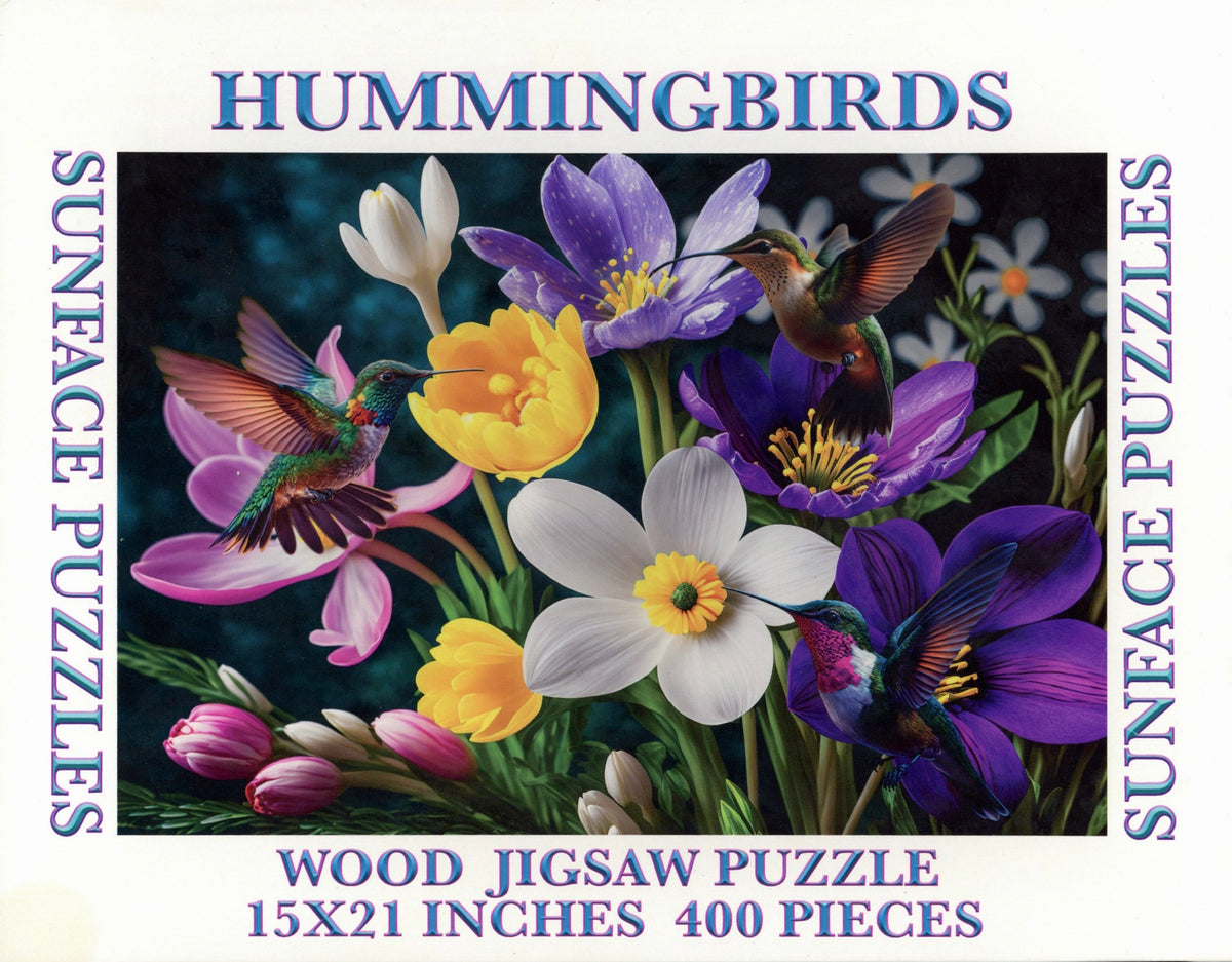 Sunface Puzzles: Hummingbirds: Wood Jigsaw Puzzle (400 Pieces)
