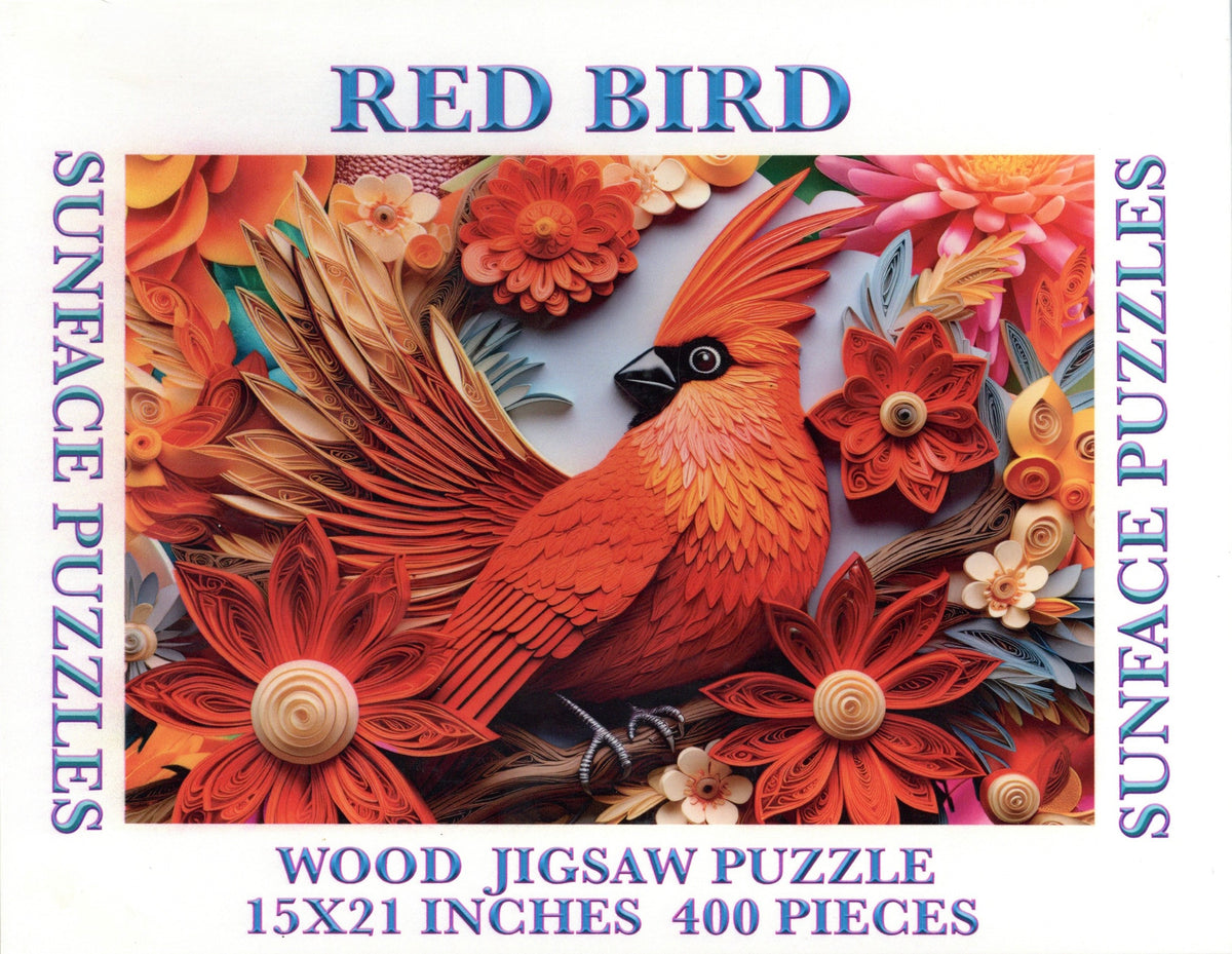 Sunface Puzzles: Red Bird: Wood Jigsaw Puzzle (400 Pieces)