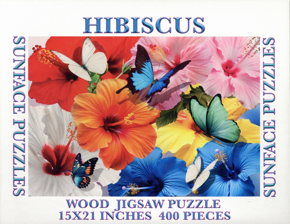 Sunface Puzzles: Hibiscus: Wood Jigsaw Puzzle (400 Pieces)