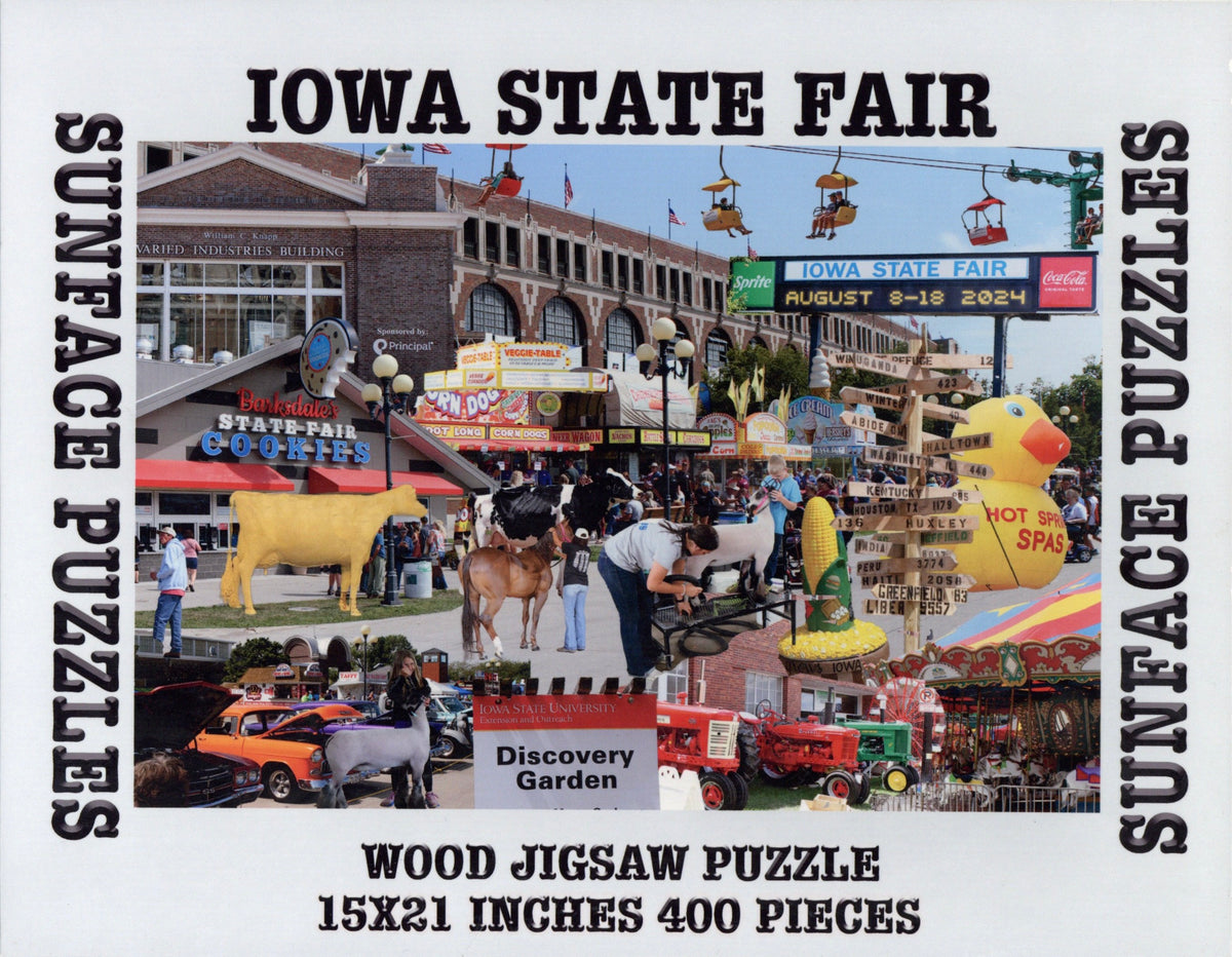 Sunface Puzzles: Iowa State Fair: Wood Jigsaw Puzzle (400 Pieces)
