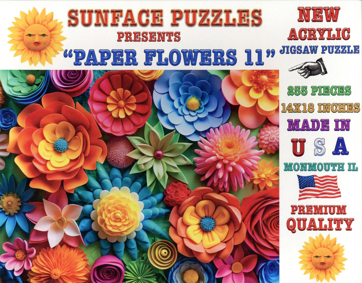 Sunface Puzzles: Paper Flowers 2: Jigsaw Puzzle (255 Pieces)
