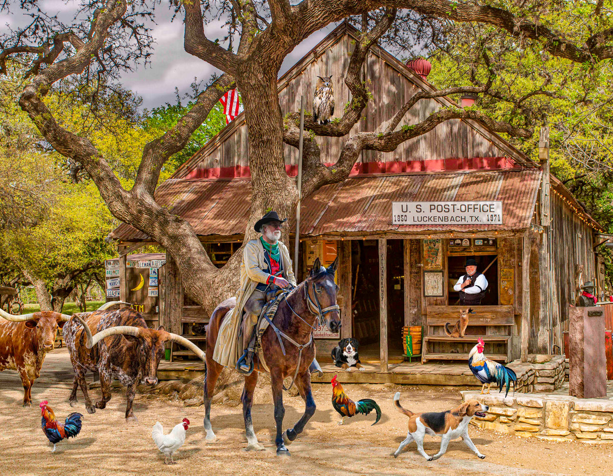 Sunface Puzzles: Luckenbach: Wood Jigsaw Puzzle (255 Pieces)