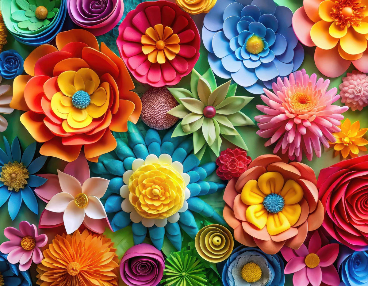 Sunface Puzzles: Paper Flowers 2: Jigsaw Puzzle (255 Pieces)