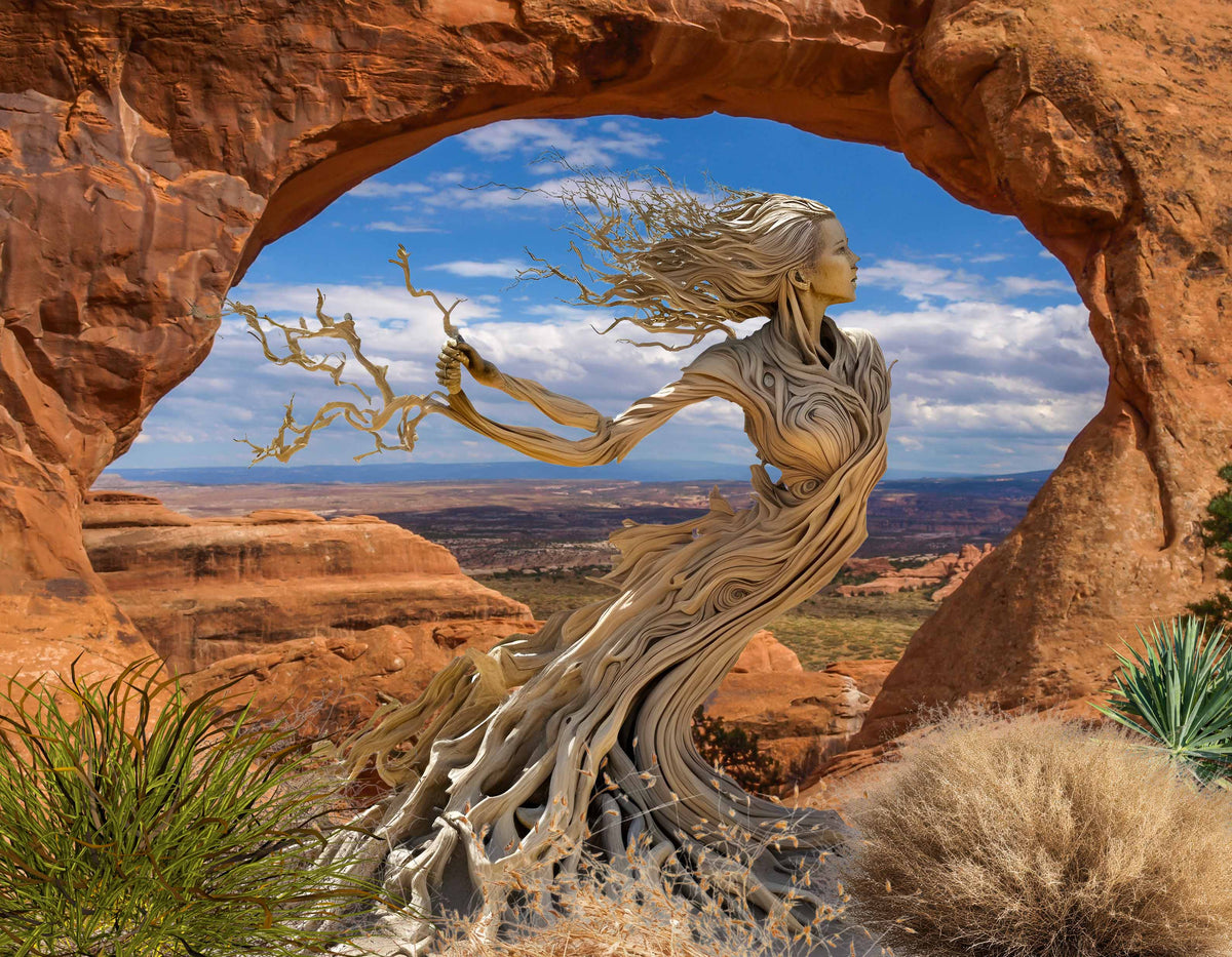 Sunface Puzzles: Tree Sculpture: Wood Jigsaw Puzzle (255 Pieces)